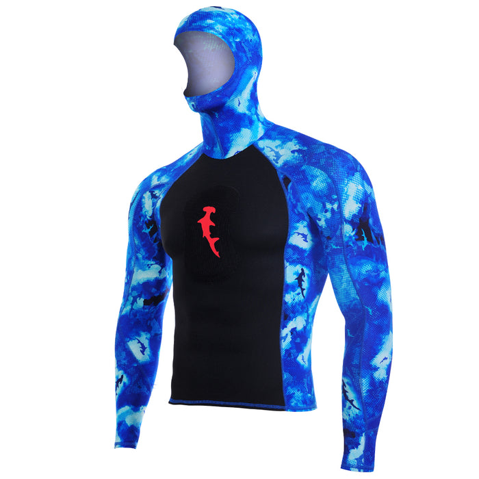 AMBUSH HOODED RASHGUARD HH CAMO BLUE L