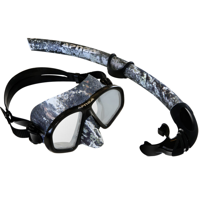 APNEA BLACK AND GREY MASK AND SNORKEL COMBO